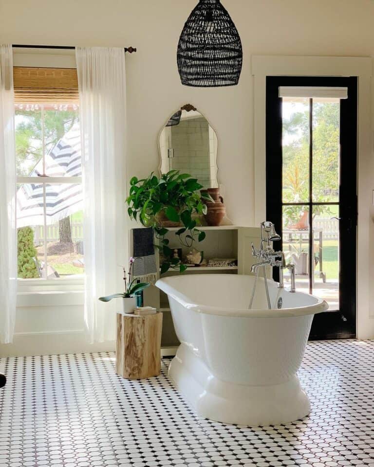 Vintage-inspired Black and White Tile Bathroom Flooring Ideas