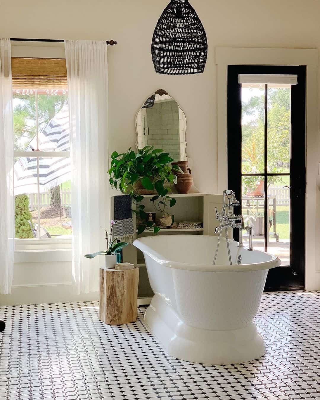 Vintage-inspired Black and White Tile Bathroom Flooring Ideas - Soul & Lane