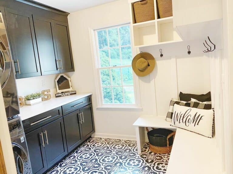 Welcoming Farmhouse Kitchen With Small Window Grid Pattern
