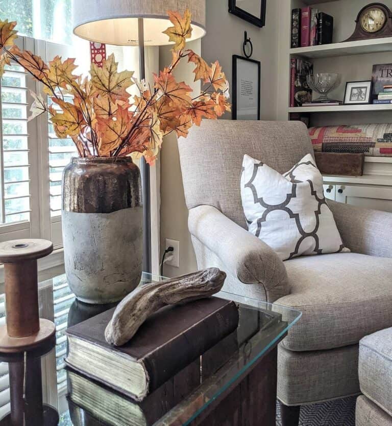 Welcoming Reading Nook With Fall Accents