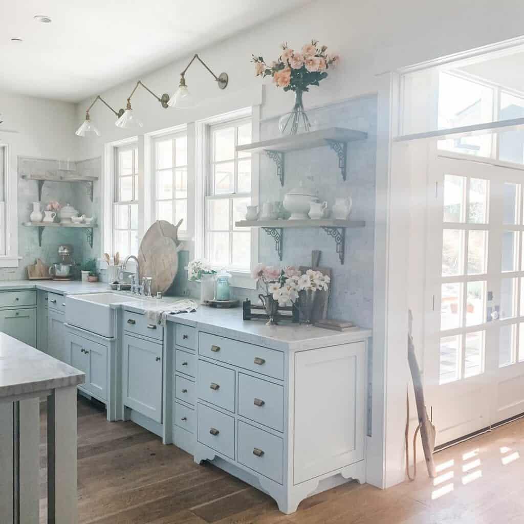 White Cottagecore Kitchen Interior