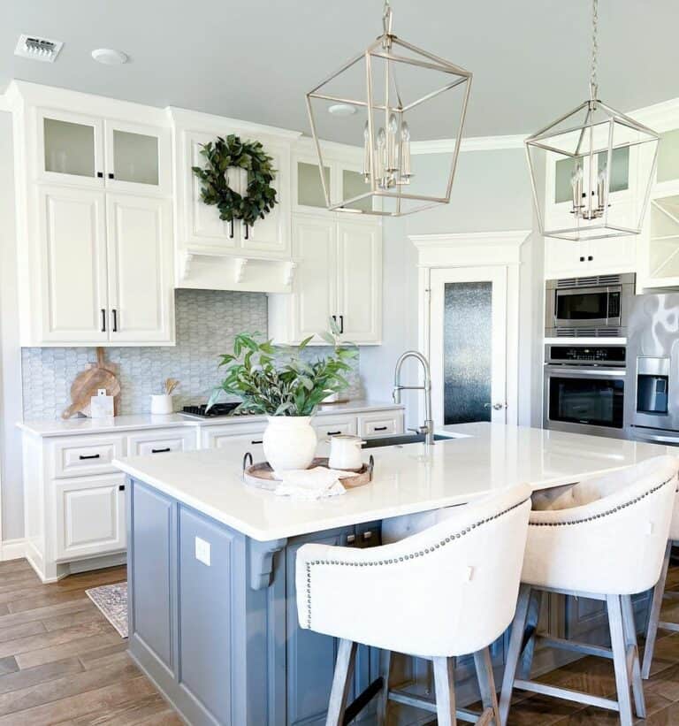White Door With Glass for Kitchen Pantry