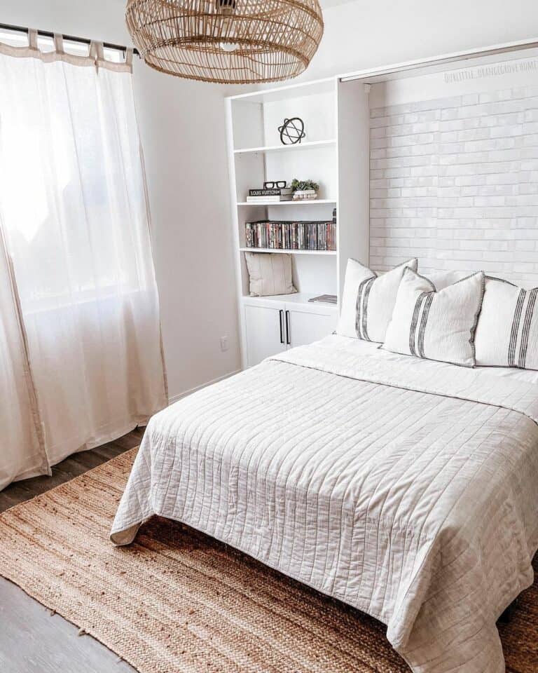 White Farmhouse Guest Bedroom Idea