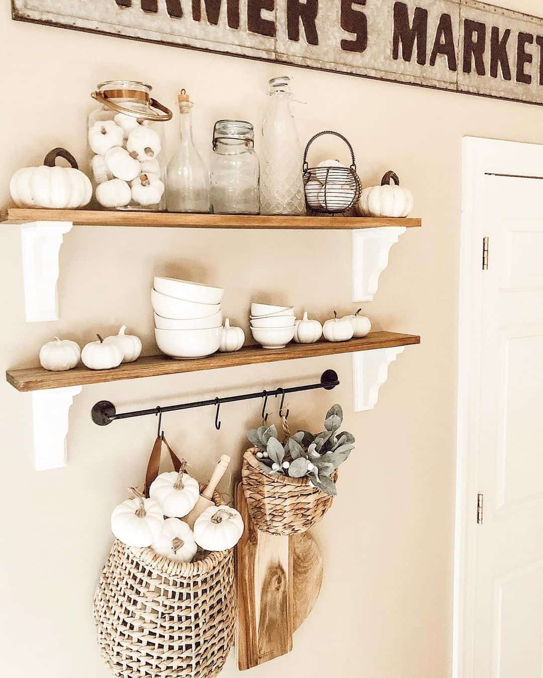 White Kitchen Shelf Décor Ideas for Fall Soul & Lane