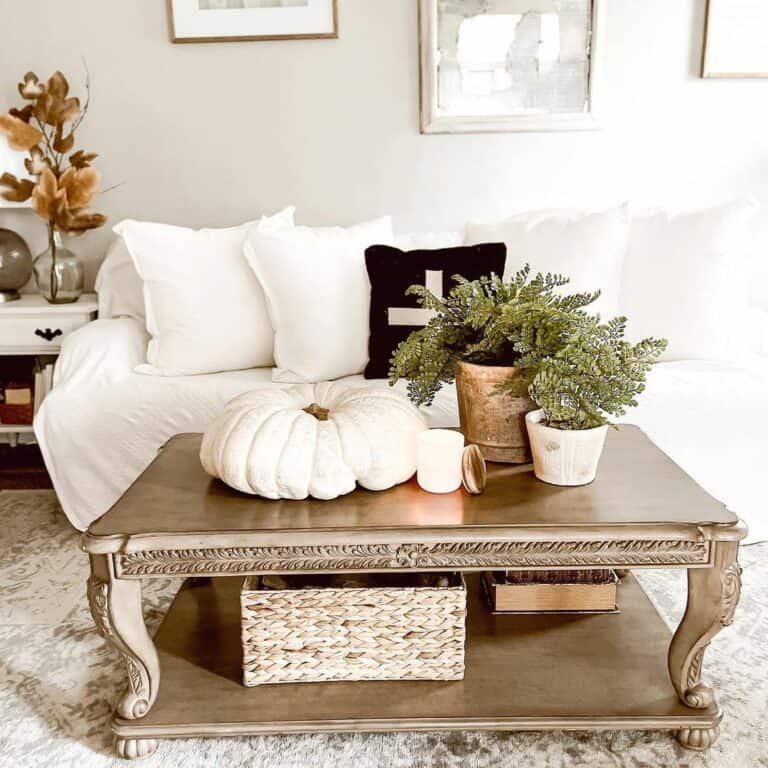 White Living Room Ideas With Autumn Feel