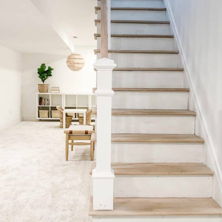 White Oak Basement Steps