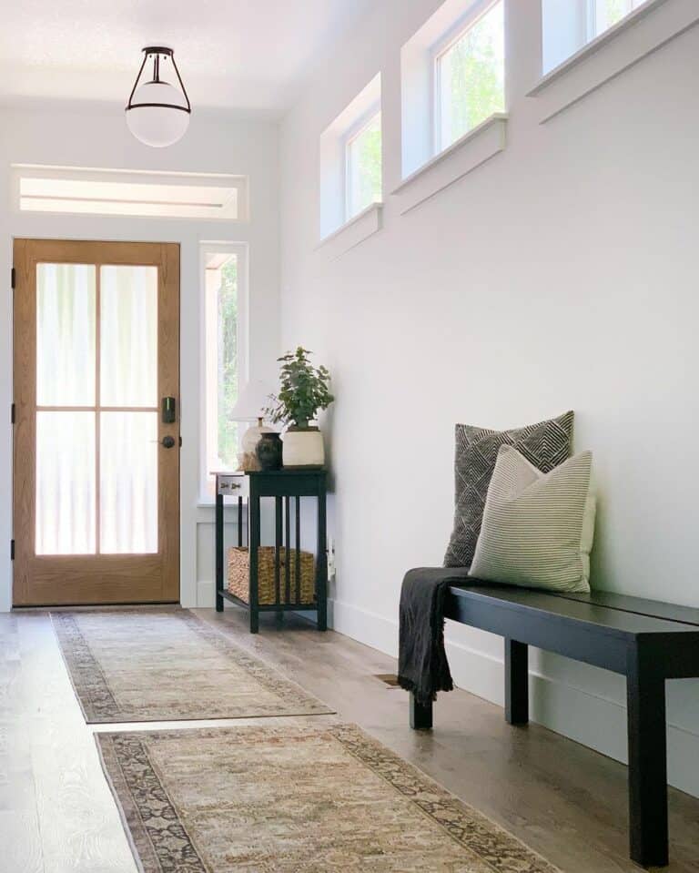 White and Black Modern Entryway Lighting