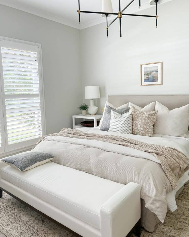 White and Cream Couples Bedroom
