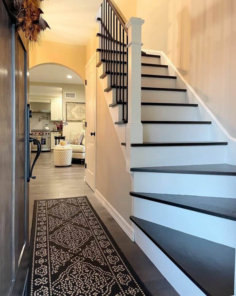 White and Dark Wood Modern Staircase