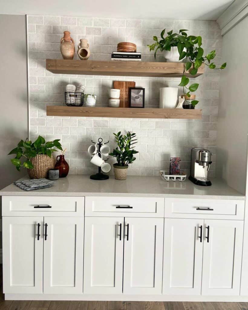 White and Earth-toned Small Kitchen