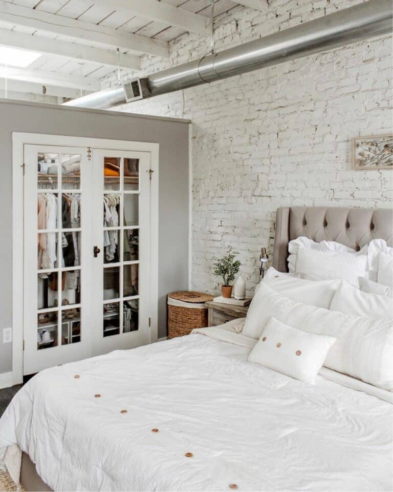 White and Minimalistic Glassdoor Bedroom Closet