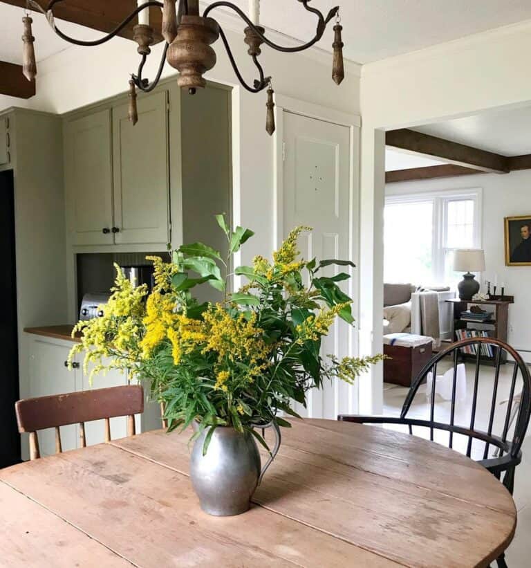 White and Wood Farmhouse Kitchen