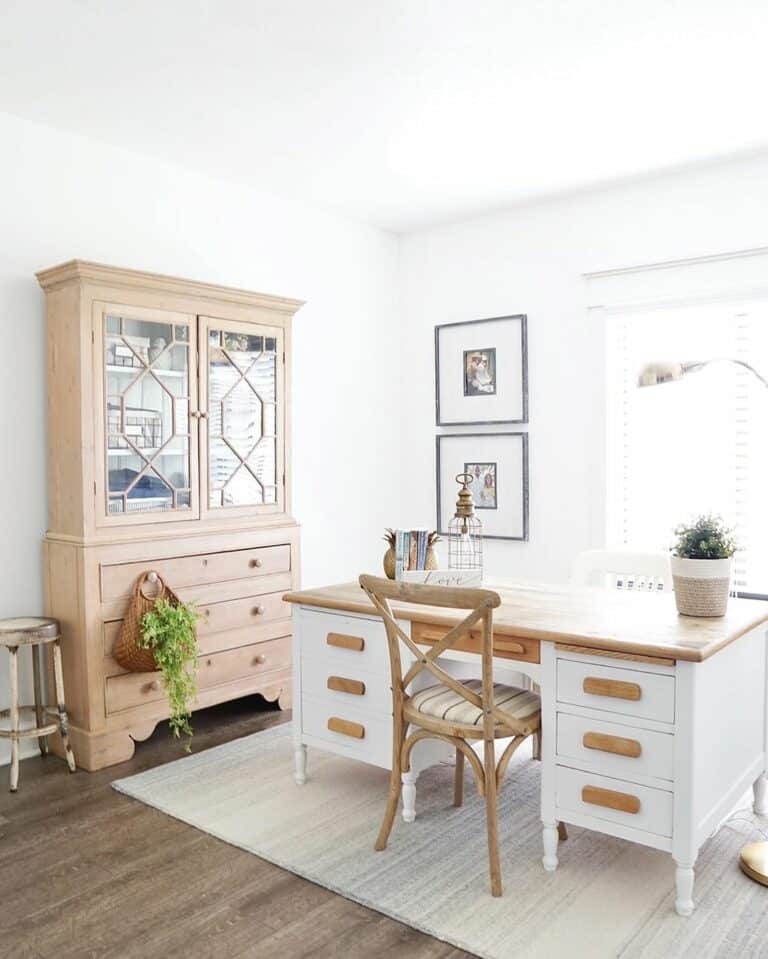 White and Wood Office Furniture
