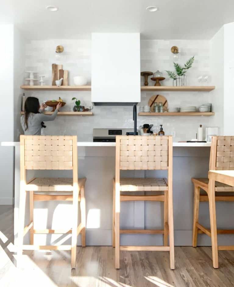 White-and-Wooden Themed Kitchen