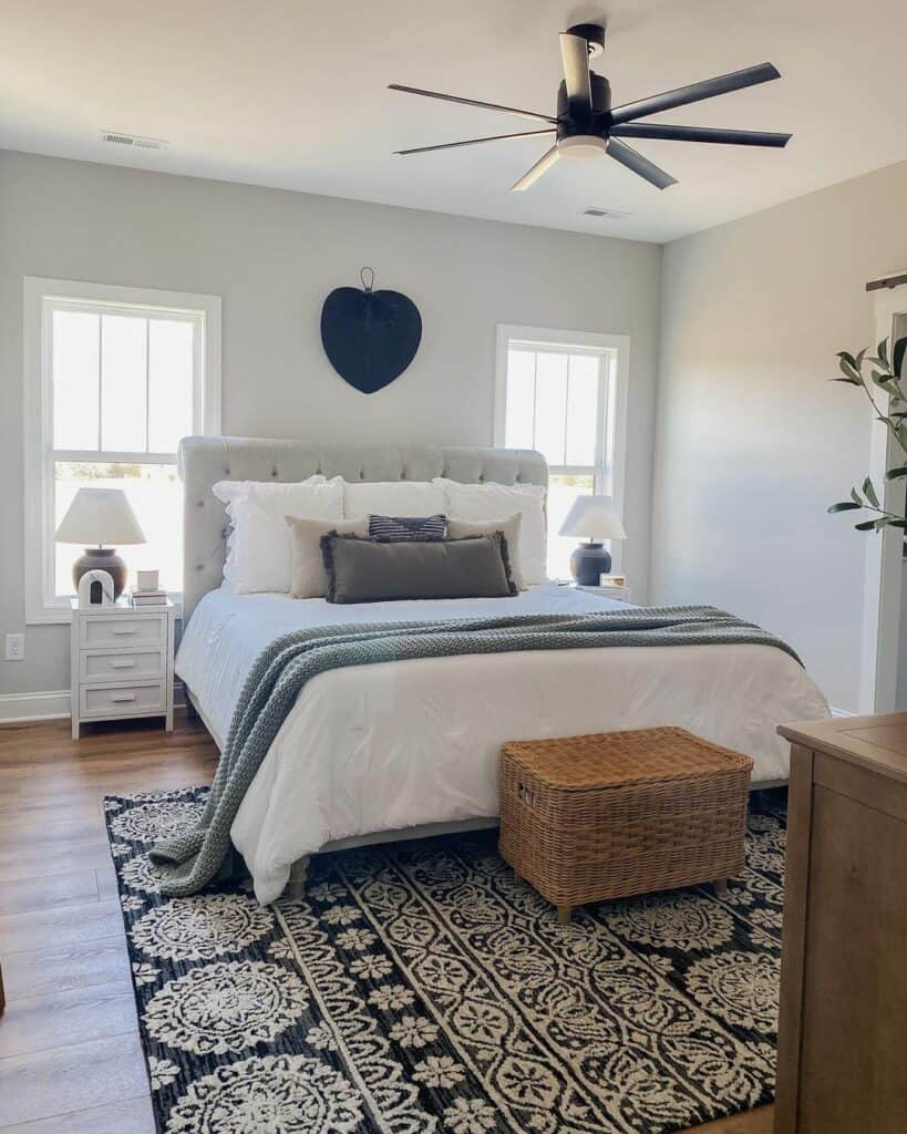Wicker Chest on Patterned Rug