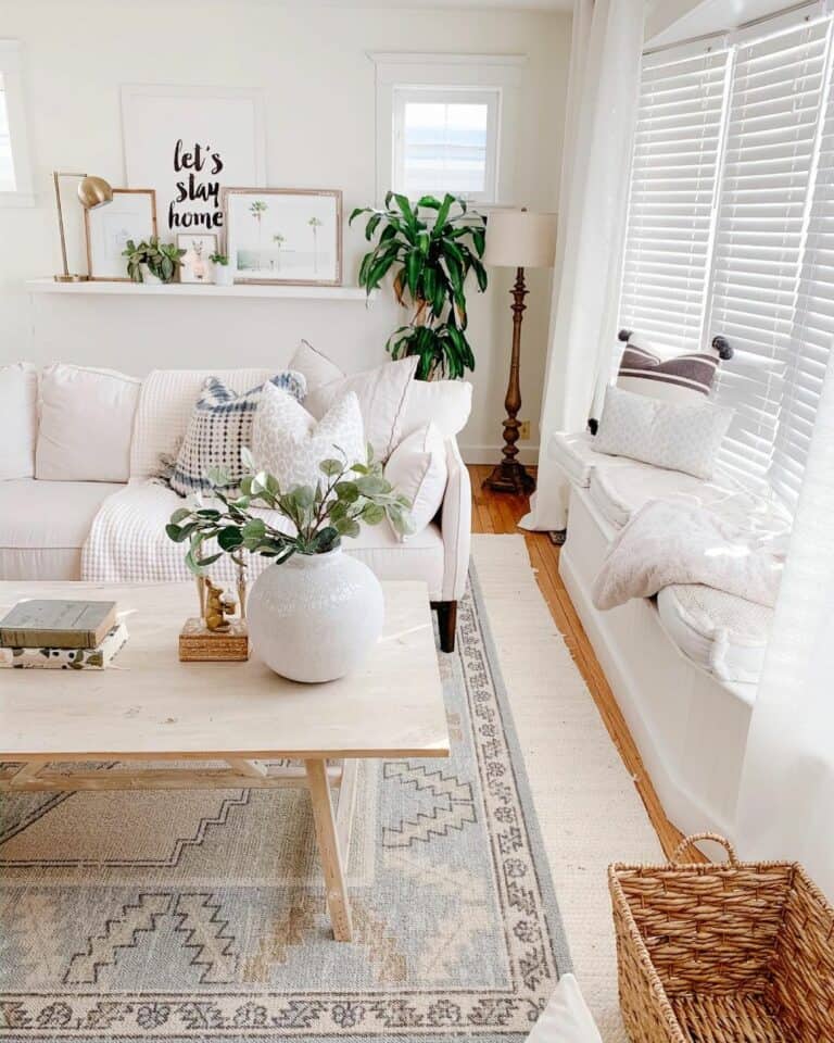 Window Bench Built Into Bay Windows