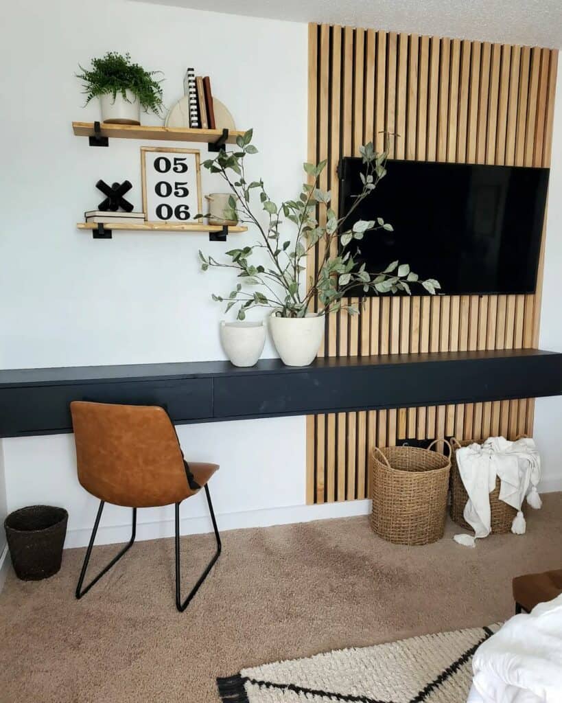 Wood Accents in Modern Bedroom