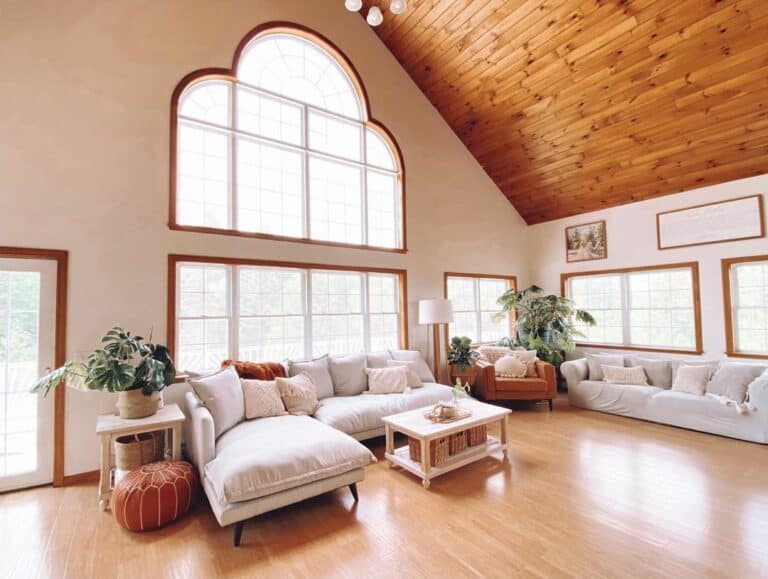 Wood Ceiling Ideas for Vaulted Living Room