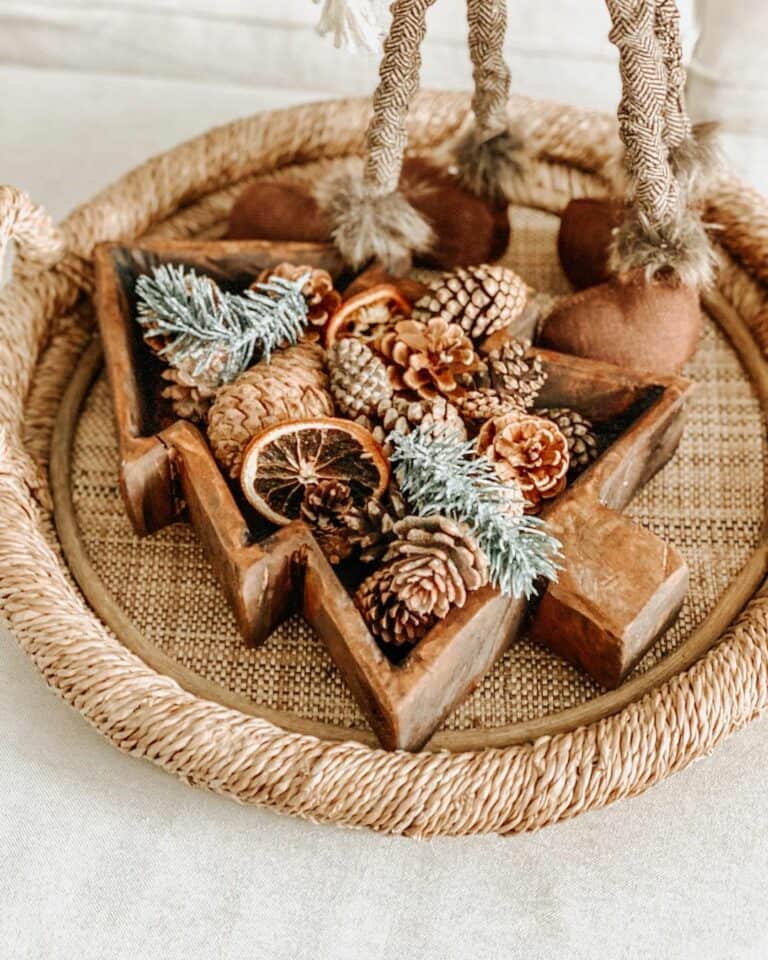 Wooden Christmas Tree Tray Filled With Festive Delights