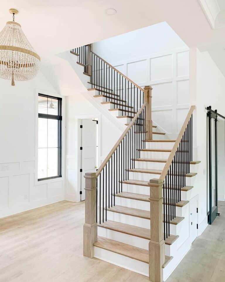 Wooden Staircase With Modern Balusters