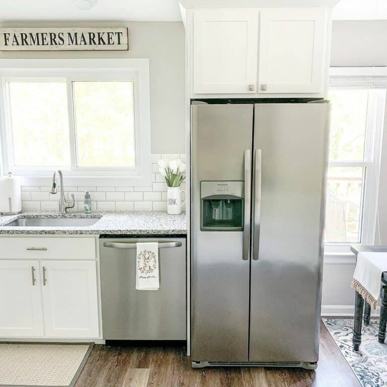 AIry and Bright White Farmhouse Kitchen