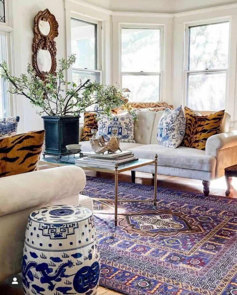 Antique Chic Country Living Room