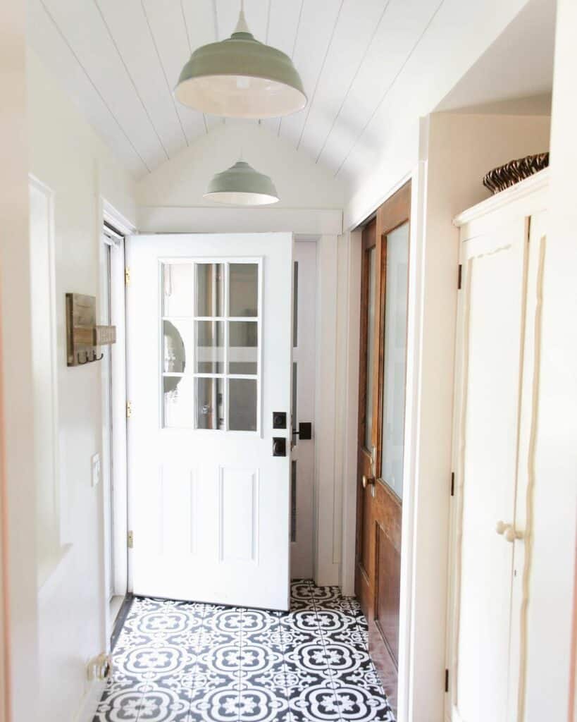 Antique Entryway Ideas With Modern Mosaic Floors