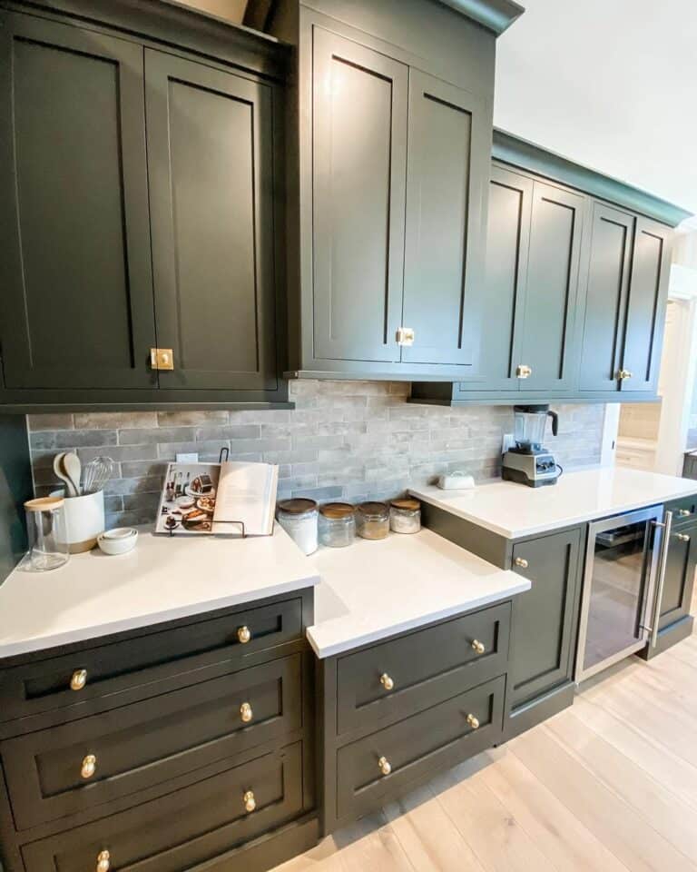 Baking Counter and Dark Cabinets