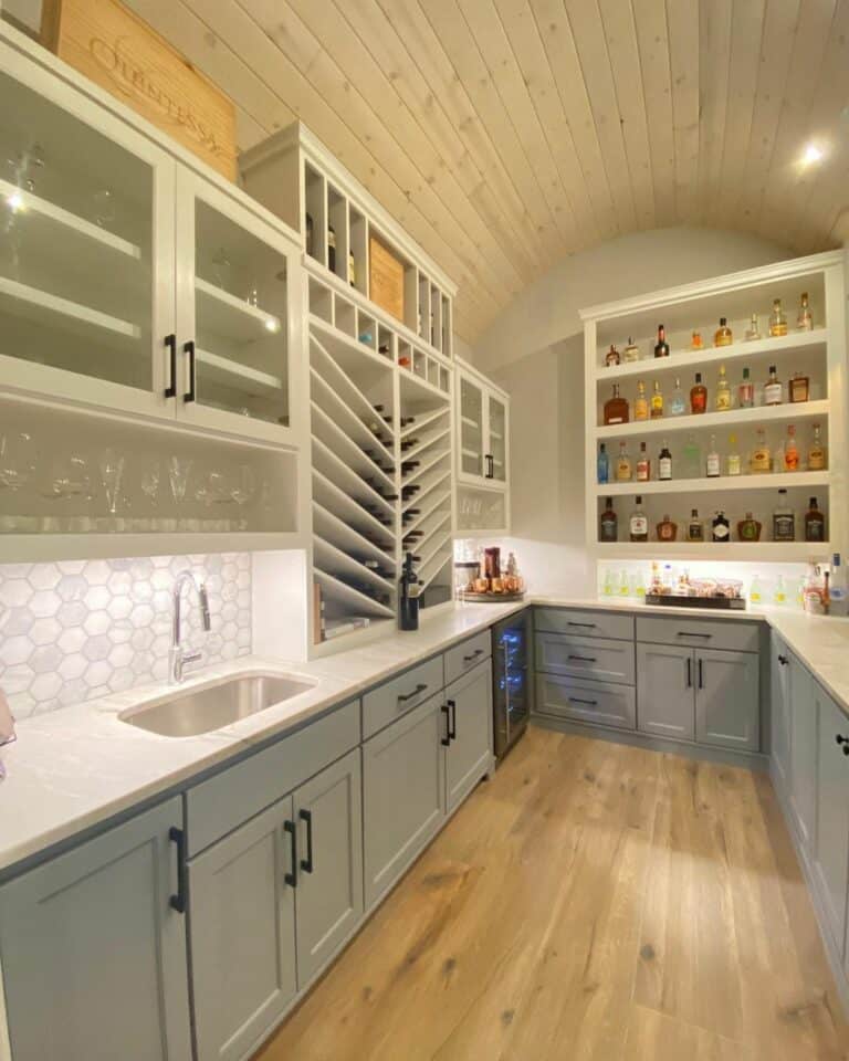 Barreled Ceiling in Butler's Pantry