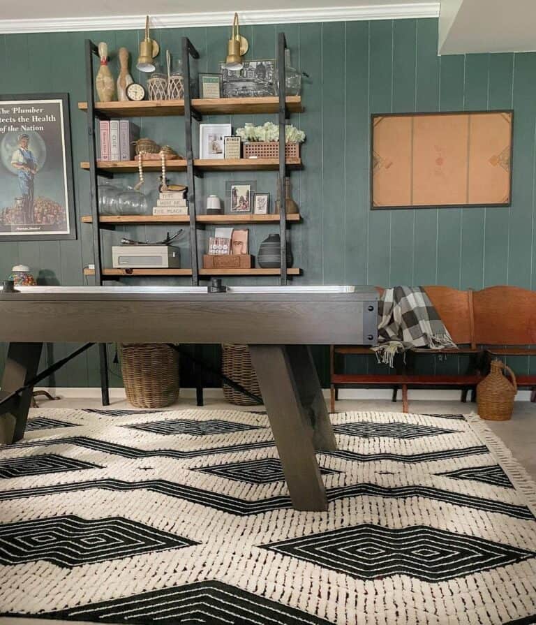 Basement Playroom With Air Hockey Table