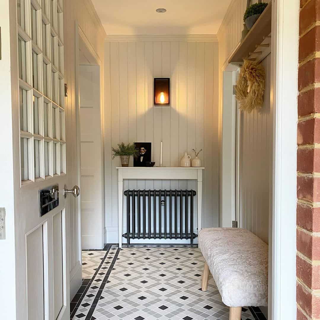 Beadboard Hallway With Intricate Tile Flooring Soul & Lane