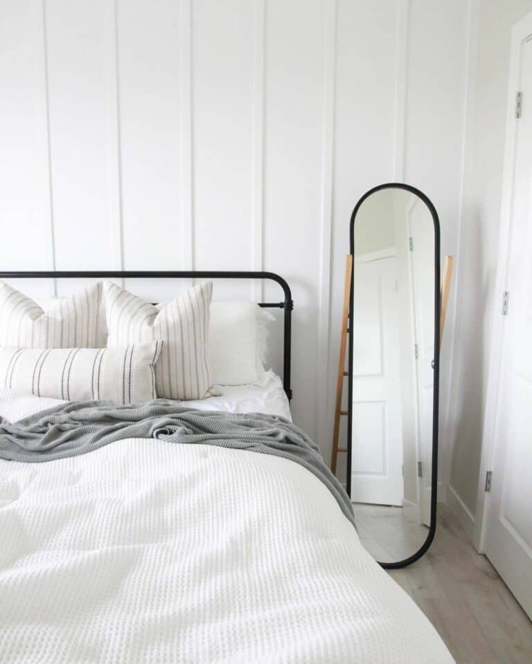 Bedroom With Sleek Black Frames