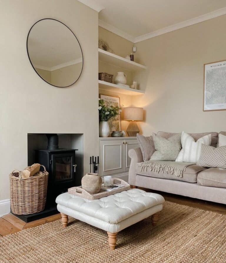 Beige Contemporary Living Room Design
