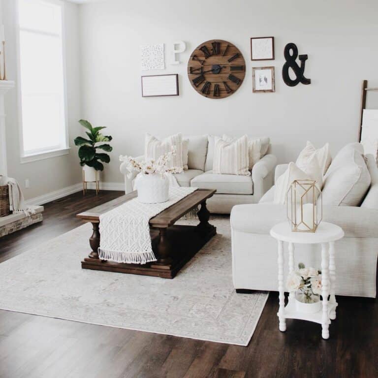 Beige and Brown Living Room