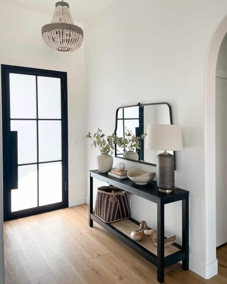 Black Console Table With Contemporary Accents