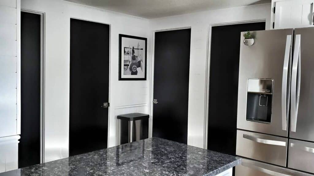 Black Doors With White Trim Kitchen Inspiration