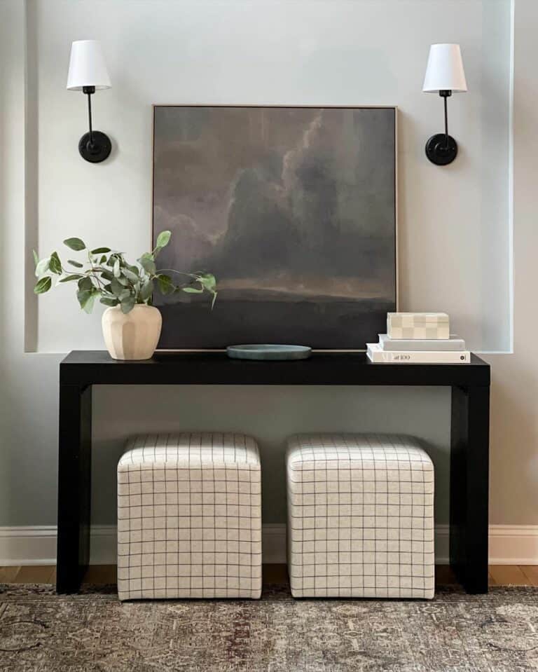 Black Foyer Light Fixtures With White Shades