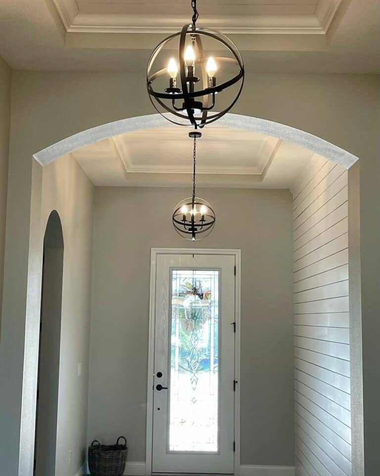 Black Globe Entryway Light Fixtures