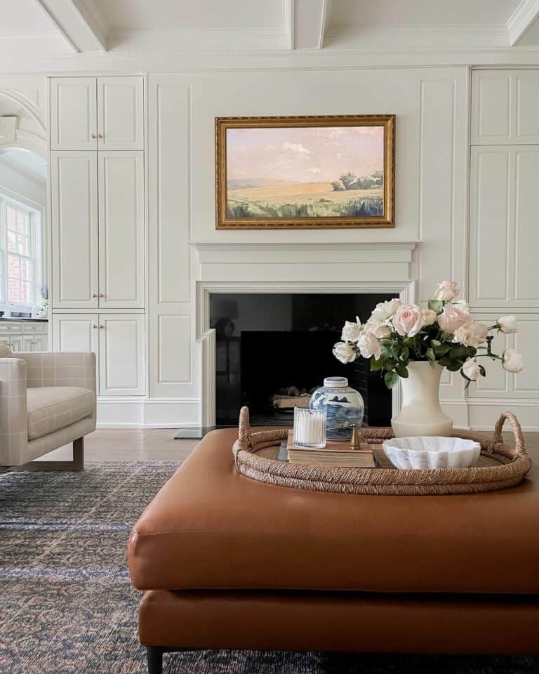 Black Glossy Fireplace With Frame TV - Soul & Lane