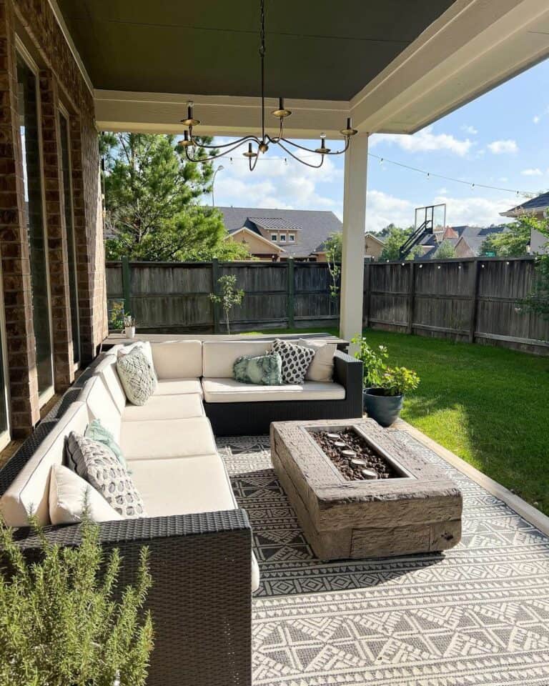 Black Industrial Chandelier Patio Lighting