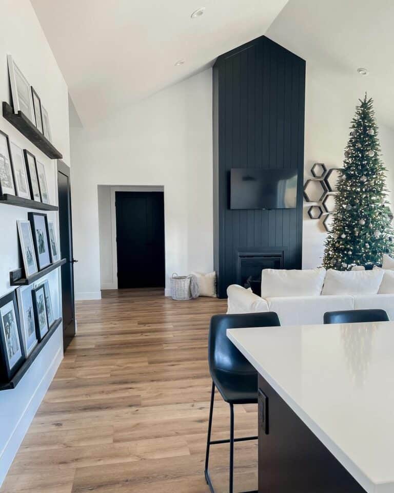 Black Shiplap Paint Ideas for a Fireplace Accent Wall