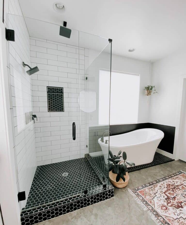 Black Tile Ideas for Shower