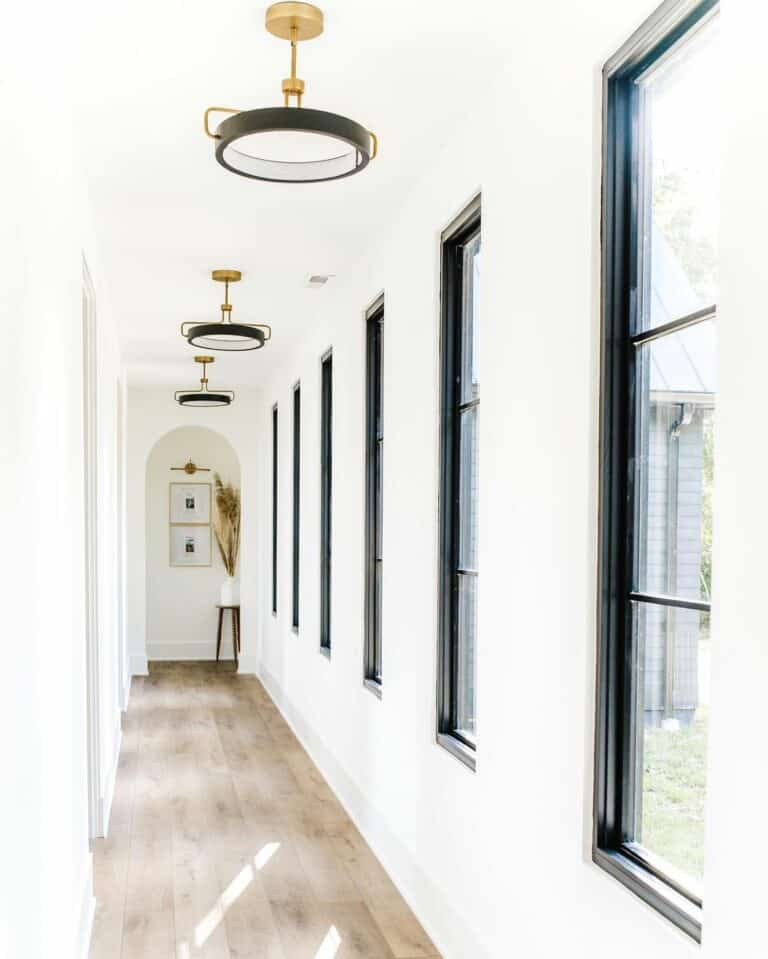 Black Window Frames and Matching Pendants