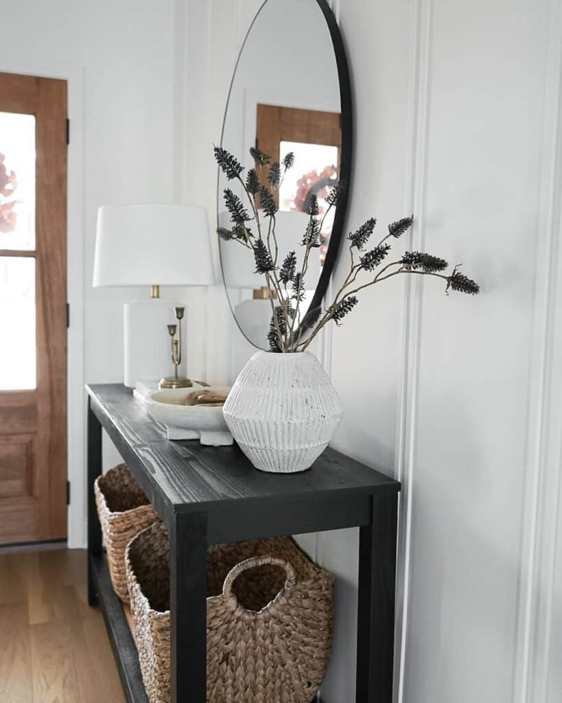 Black Wood Farmhouse Entryway Table