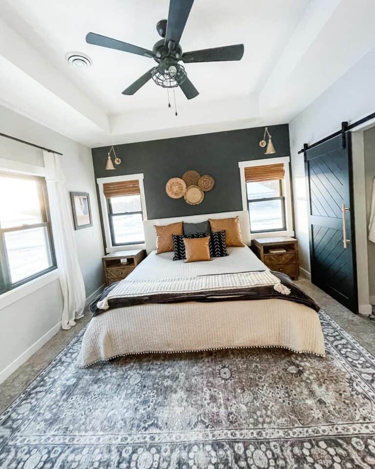 Black and Brown Farmhouse Bedroom Décor