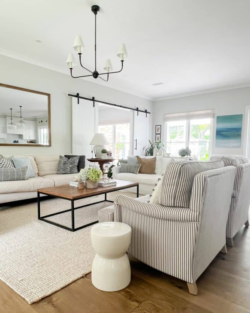 Black and White Clean Lines Living Room