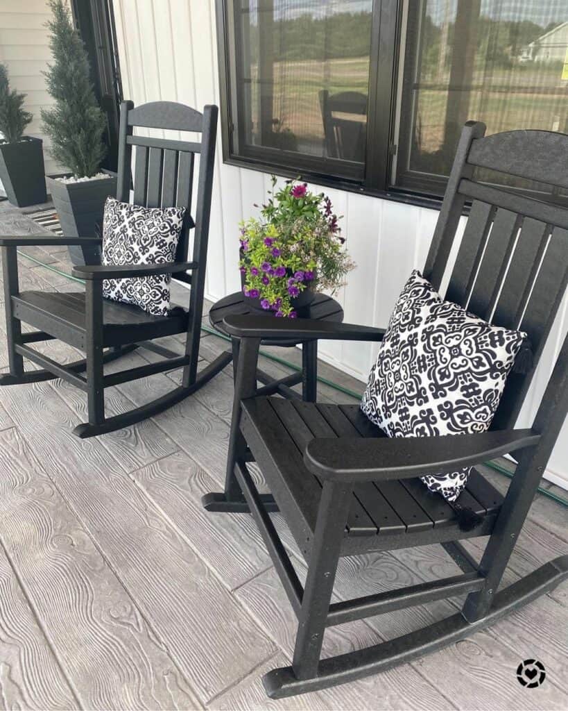 Black and White Front Porch