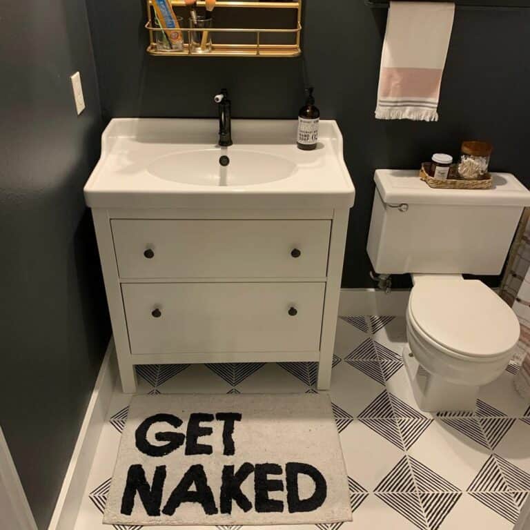 Black and White Modern Geometric Bathroom