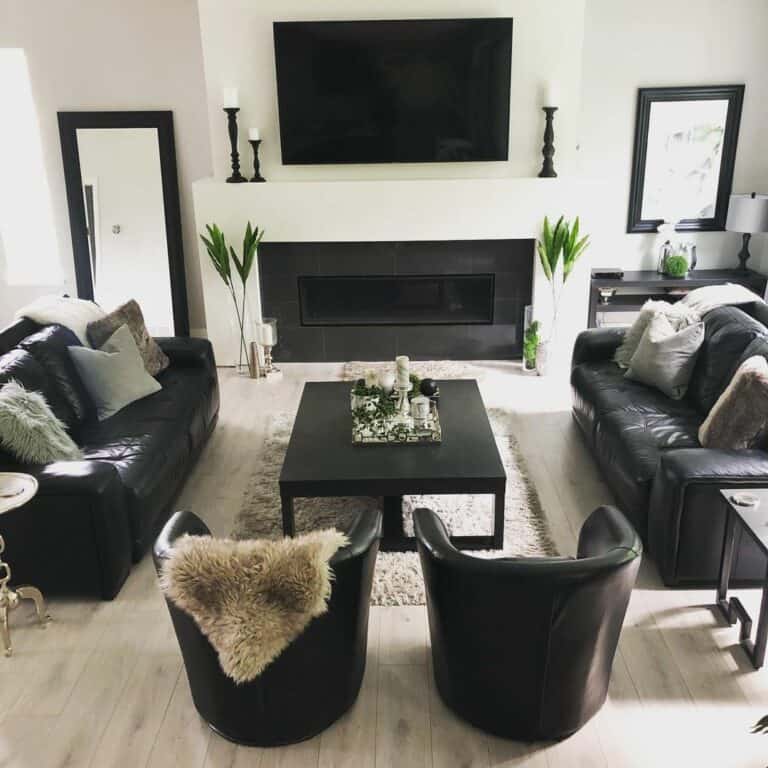 Black and White Modern Living Room Design