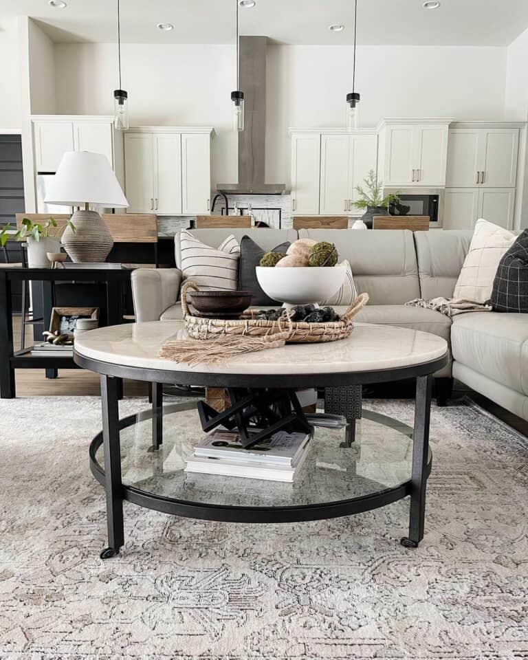 Black and White Round Coffee Table